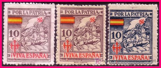Briefmarken: Coru&ntilde;a LA CORU&Ntilde;A Guerra Civil, FESOFI n&ordm; 9 a 11 (*)