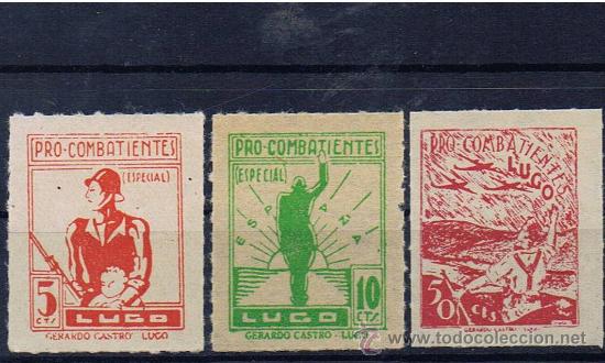 Sellos: Lujo  Pro combatientes *** de lugo - Foto 1