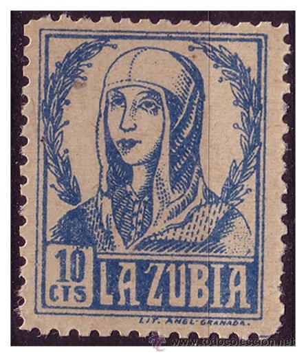 Stamps: GRANADA La Zubia, Guerra Civil, FESOFI n&ordm; 6 (*) ss