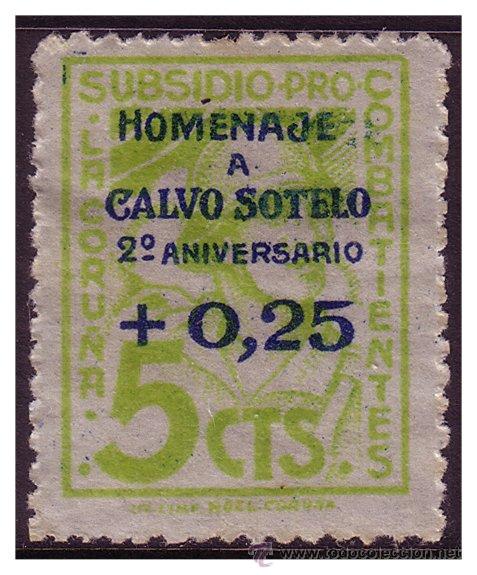 Briefmarken: CORU&Ntilde;A Coru&ntilde;a, Guerra Civil, FESOFI n&ordm; 48 (*)