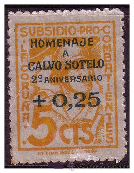 Briefmarken: CORU&Ntilde;A Coru&ntilde;a, Guerra Civil, FESOFI n&ordm; 51 (*)