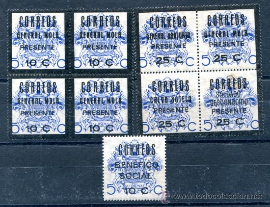 Stamps: 9 sellos locales de Gran Canaria. Sofima 9 y 10 en bloque de 4 y 2. Nuevos con fijasellos.