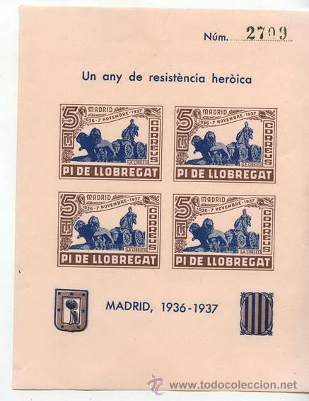 Sellos: HOJA BLOQUE PI DE LLOBREGAT - Foto 1
