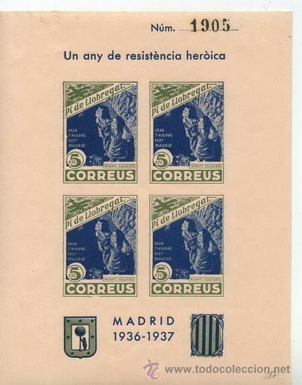Sellos: HOJA BLOQUE PI DE LLOBREGAT - Foto 1