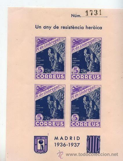 Sellos: HOJA BLOQUE PI DE LLOBREGAT - Foto 1