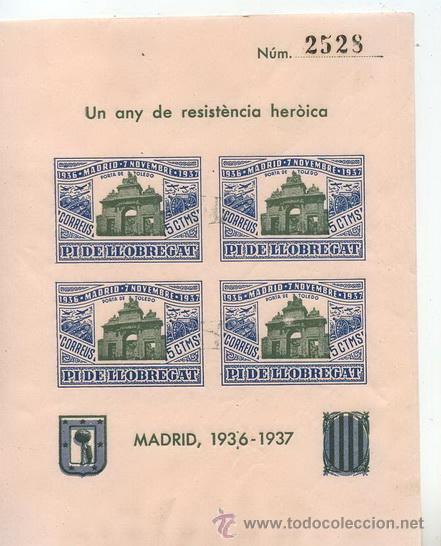 Sellos: HOJA BLOQUE PI DE LLOBREGAT - Foto 1