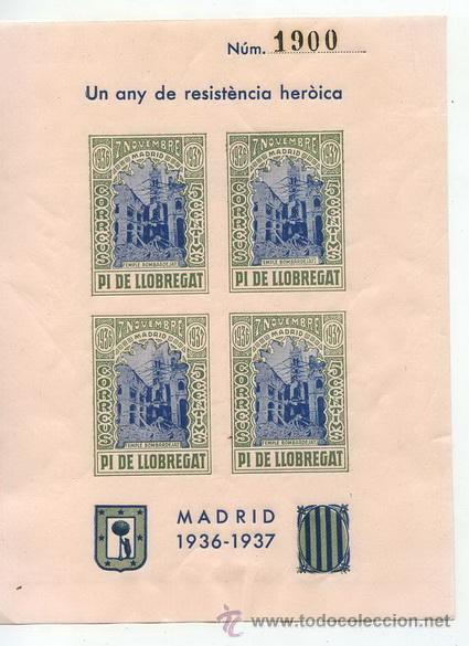 Sellos: HOJA BLOQUE PI DE LLOBREGAT - Foto 1