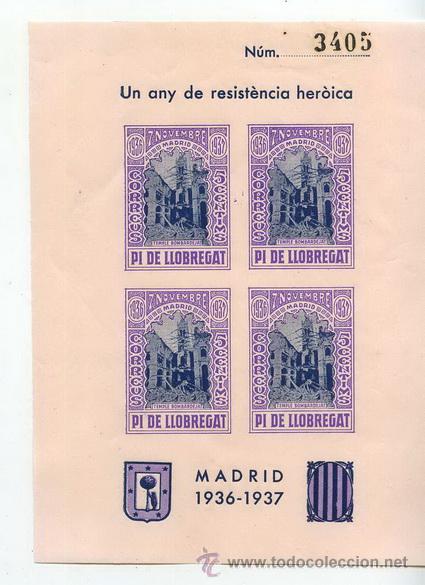 Sellos: HOJA BLOQUE PI DE LLOBREGAT - Foto 1