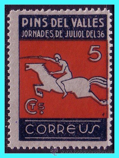Francobolli: BARCELONA, Pins del Vall&eacute;s. Guerra Civil, FESOFI N&ordm; 13 * *