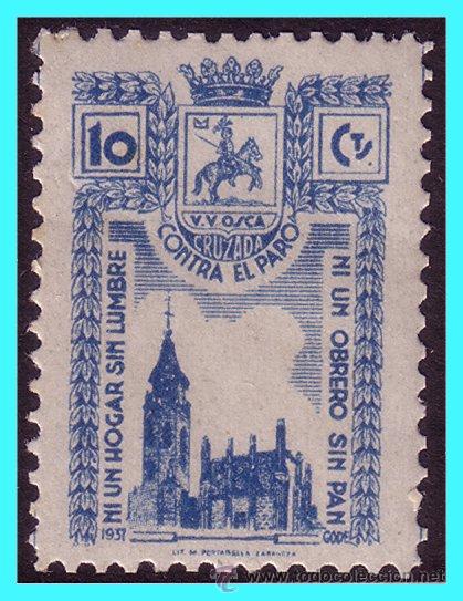 Francobolli: Huesca HUESCA, Guerra Civil, FESOFI N&ordm; 4 * * CATEDRAL DE HUESCA