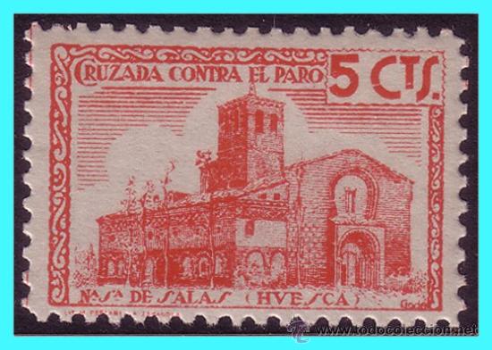 Francobolli: Huesca HUESCA, Guerra Civil, FESOFI N&ordm; 11 * * SANTUARIO DE SALAS