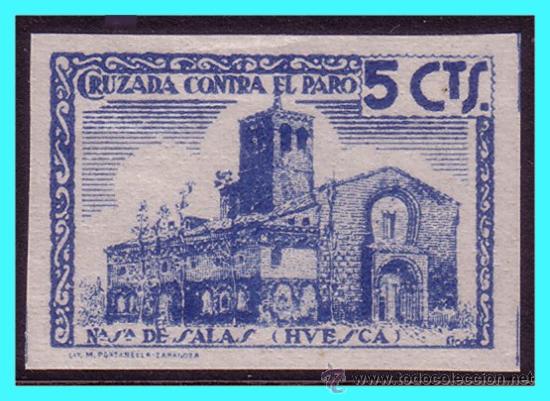 Francobolli: Huesca HUESCA, Guerra Civil, FESOFI N&ordm; 10s * * SANTUARIO DE SALAS