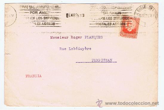 Sellos: Circulado 1935 de Barcelona a Perpinya - Foto 1