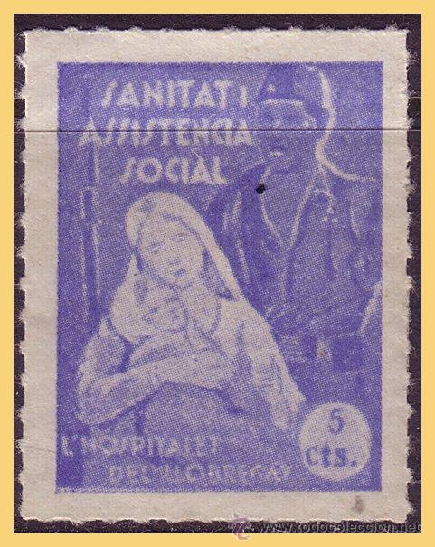 Francobolli: Barcelona HOSPITALET DE LLOBREGAT Guerra Civil, FESOFI n&ordm; 1a *
