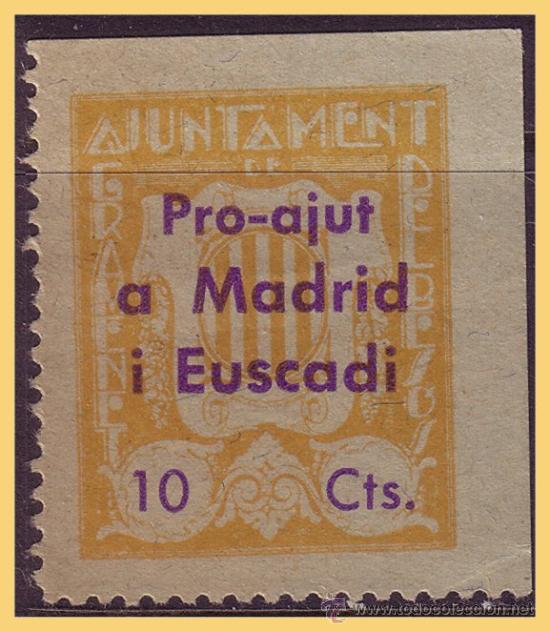 Francobolli: Barcelona GRAMANET DEL BES&Oacute;S Guerra Civil, FESOFI n&ordm; 6 (*)