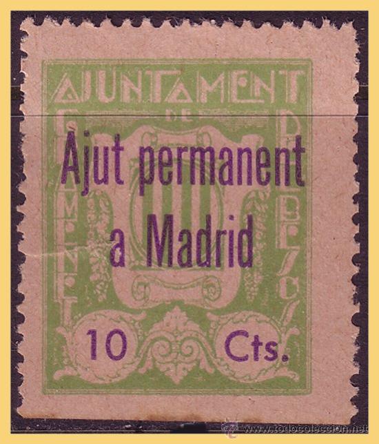 Francobolli: Barcelona GRAMANET DEL BES&Oacute;S Guerra Civil, FESOFI n&ordm; 8 (*)