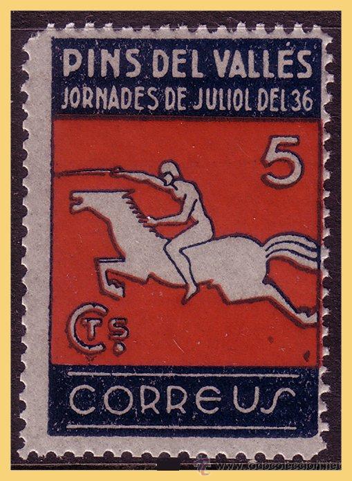 Stamps: Barcelona PINS DEL VALL&Eacute;S Guerra Civil, FESOFI n&ordm; 13 * *