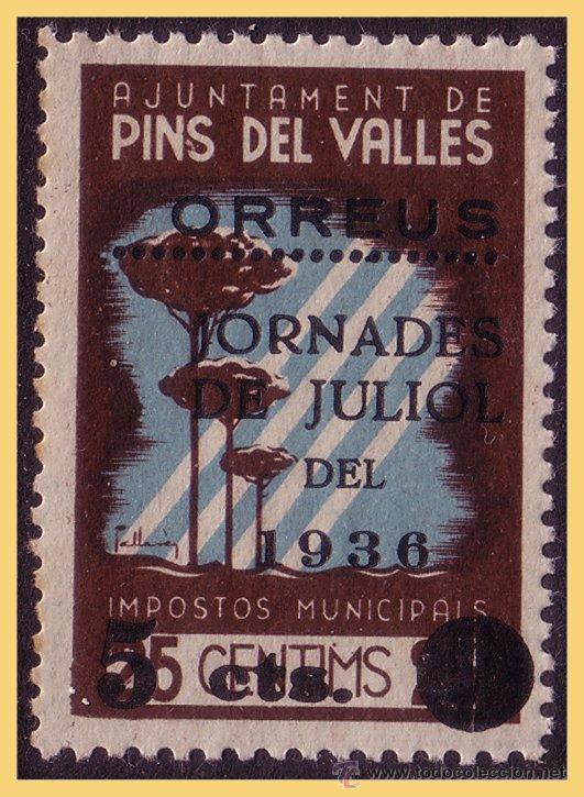 Stamps: Barcelona PINS DEL VALL&Eacute;S Guerra Civil, FESOFI n&ordm; 7a * * -ORREUS-