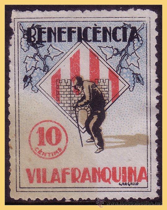 Stamps: Barcelona VILLAFRANCA Guerra Civil, FESOFI n&ordm; 3 (*)