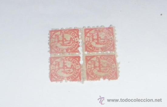 Sellos: LA ACCION, CUPON PRIMA. ROJO, BLOQUE DE 4. - Foto 1