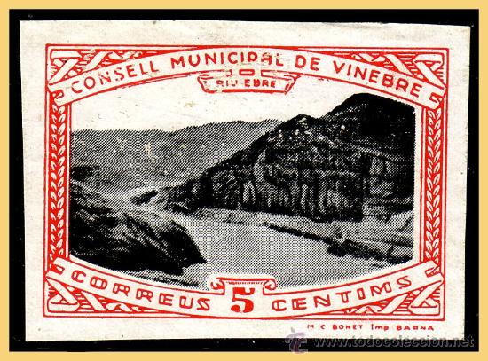 Francobolli: Tarragona VINEBRE, Guerra Civil, FESOFI N&ordm; 3s (*)
