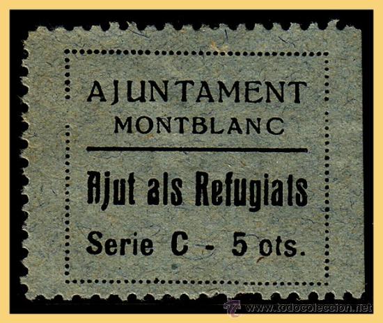 Francobolli: Tarragona MONTBLANC, Guerra Civil, FESOFI N&ordm; 6j (*) dentado 11