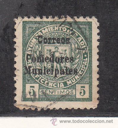 Stamps: ,,local nacionalista cadiz 149 tipo I usada, sobrecargado, correos comedores municipales