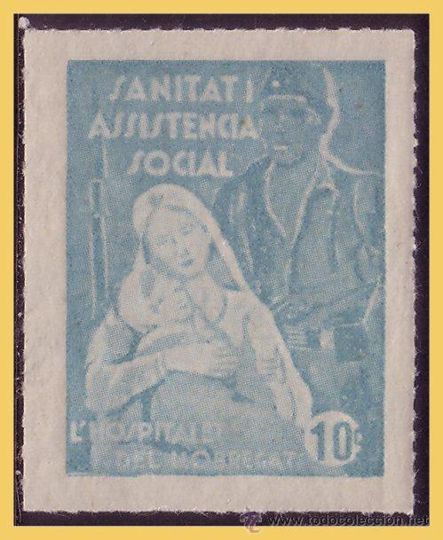 Stamps: Barcelona HOSPITALET,  Guerra Civil, FESOFI n&ordm; 2 * *