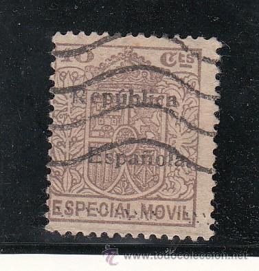 Stamps: ,,fiscal timbre especial movil  41 usada correos, sobrecargado, 10 cts. casta&ntilde;o