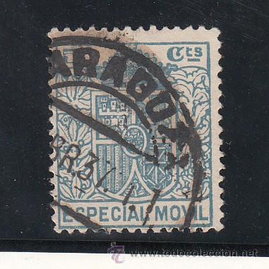 Stamps: ,,fiscal timbre especial movil  33 usada correos, 25 cts. azul