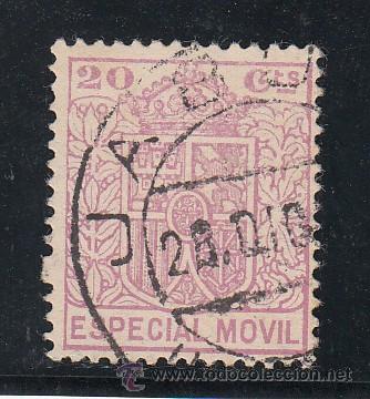 Stamps: ,,fiscal timbre especial movil  32a usada correos, 20 cts. lila