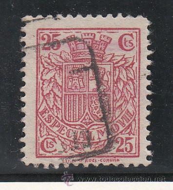 Briefmarken: ,,fiscal timbre especial movil  91 usada correos, 25 cts. carmin