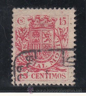 Sellos: ,,fiscal timbre especial movil  66 usada correos, 15 cts. rosa