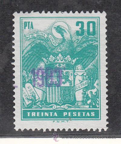 Sellos: ,,fiscal poliza   30 pta. verde esmeralda usada,  tama&ntilde;o 27 x 33