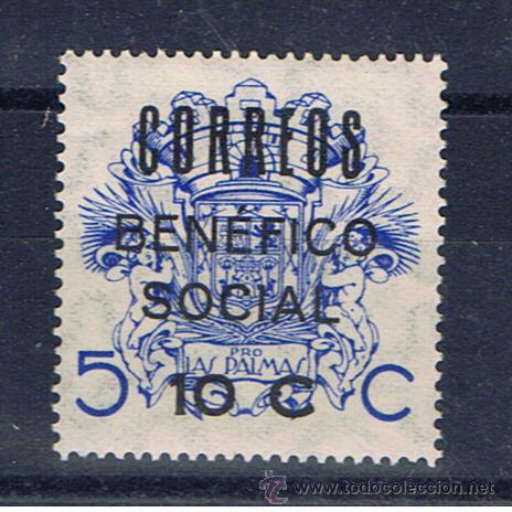 Briefmarken: pro Las palmas 1937 nuevo** sobrecargado correos benefico social 10 cts