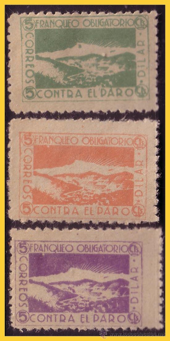 Stamps: GRANADA Dilar, Guerra Civil, FESOFI N&ordm; 1 a 3 *