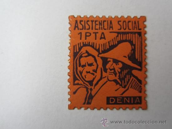Briefmarken: asistencia socia , 1 peseta - denia , guerra civil