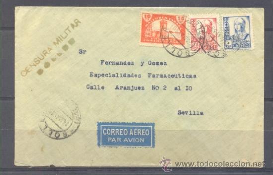 Sellos: 1938.- SOLLER (BALEARES) A SEVILLA - Foto 1