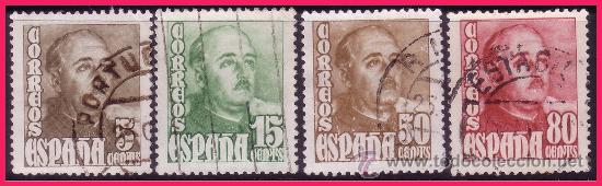 Briefmarken: 1948 General Franco, EDIFIL n&ordm; 1020 a 1023 (o)