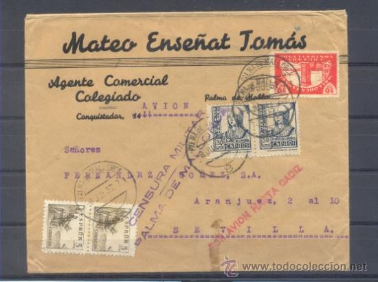 Sellos: 1937.- PALMA DE MALLORCA A SEVILLA - Foto 1