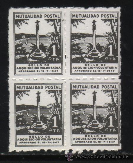 Sellos: S-05334- MUTUALIDAD POSTAL. BLOQUE DE 4. - Foto 1
