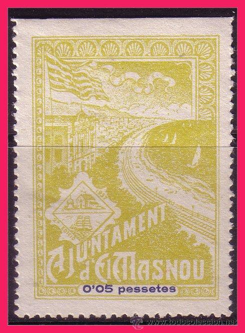 Selos: Masnou (BARCELONA) Guerra Civil, sellos locales, FESOFI n&ordm; 34 *