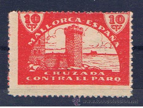 Stamps: mallorca 10 cts cruzada contra el paro NUEVO**