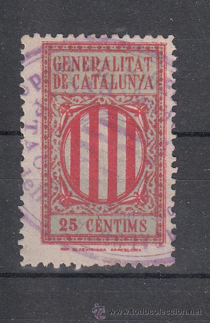 Sellos: GENERALITAT DE BARCELONA. 25 CTS. - Foto 1