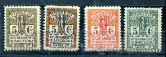 Briefmarken: Edifil 9/12 de Barcelona. Serie completa. Ver descripci&oacute;n