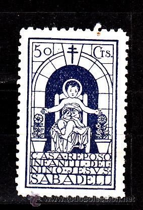 Briefmarken: SABADELL. CASA REPOSO INFANTIL DEL NI&Ntilde;O JESUS. 50 CTS.