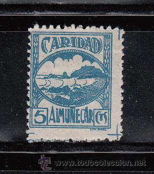 Sellos: ALMU&Ntilde;ECAR. CARIDAD. 5 CTS. - Foto 1
