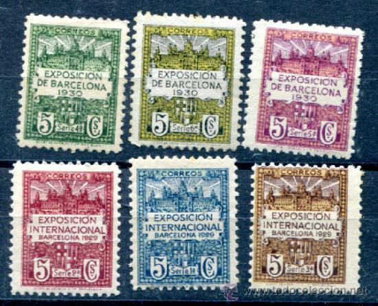 Stamps: Edifil 1/6 de Barcelona. Nuevos sin fijasellos.