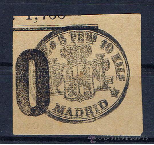 Francobolli: MARCA TIMBRE 3 PETAS PARA 10 KGS MADRID SOBRE FRAGMENTO