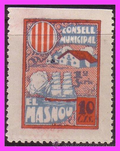 Stamps: Guerra Civil,   Masnou (Barcelona), FESOFI n&ordm; 27 *